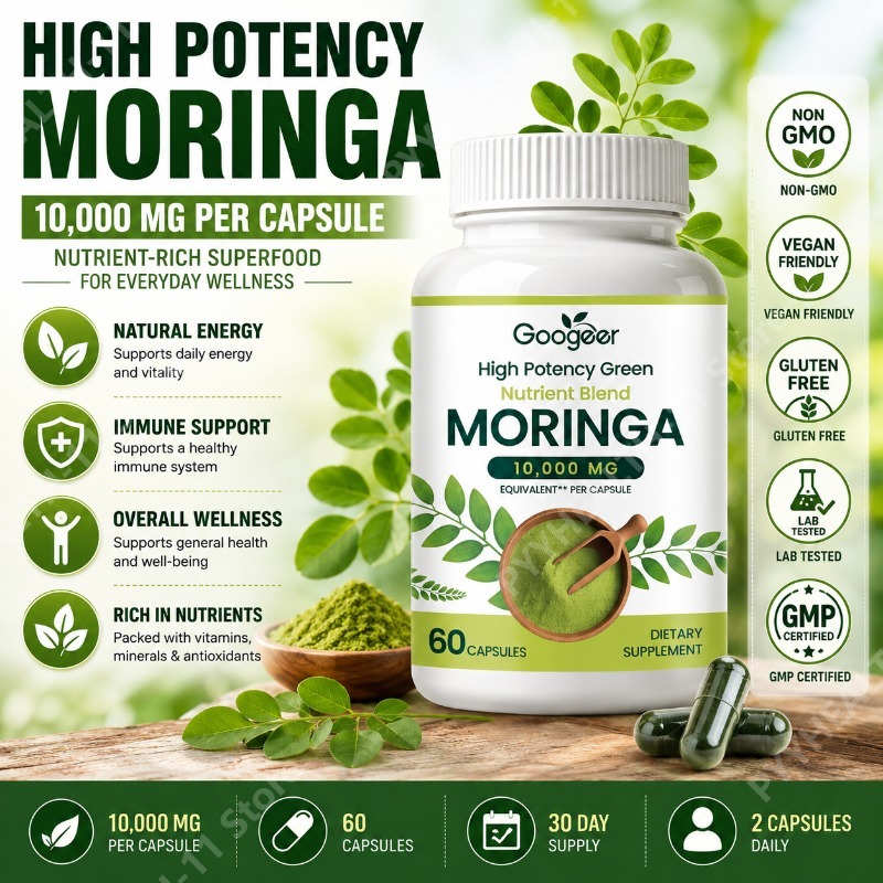 Herbal Wellness Formula - プレミアムモリンガサプリメント 天然葉エキス配合 ハーブ栄養フォーミュラ 毎日の健康サポート 60カプセル