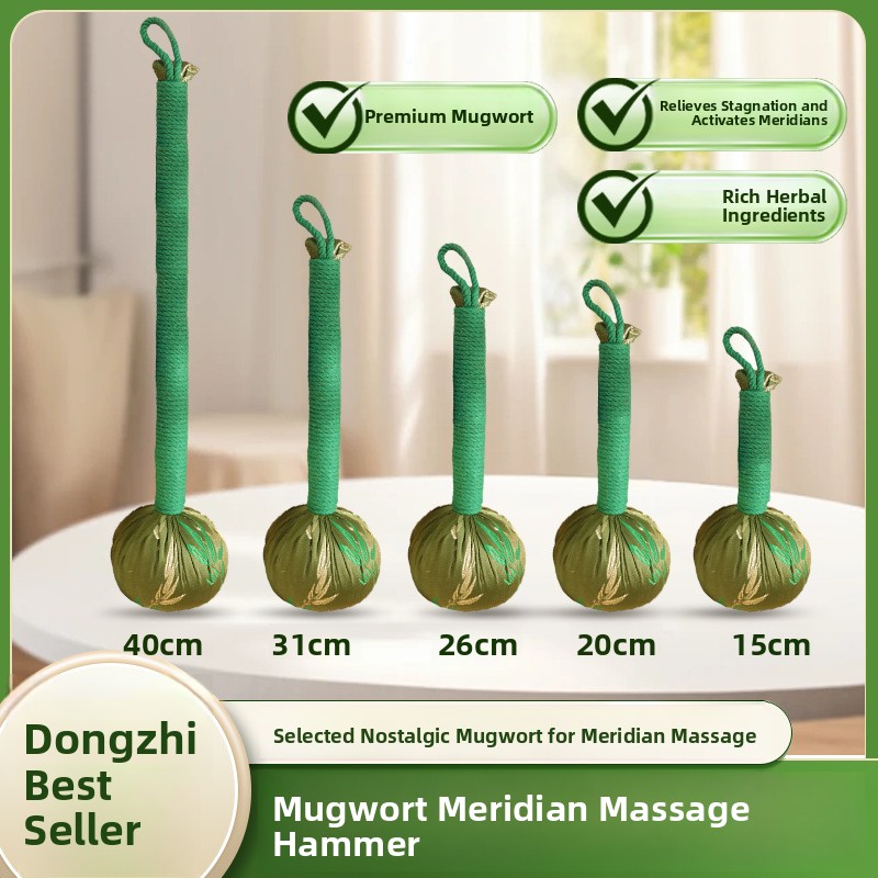 Herbal Wellness Massage - シルク製ハンドヘルドハーブハンマー 健康とウェルネスのための刺繍入りプリントマッサージツール ファイブストーンハンマー エイトエムプティポジションハンマー