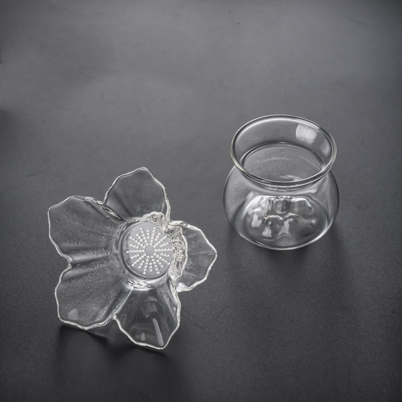 ガラス製茶こし、サポートホルダー付き、蓮の花模様、細かいメッ - Nettle Leaf Tea のレビューと価格